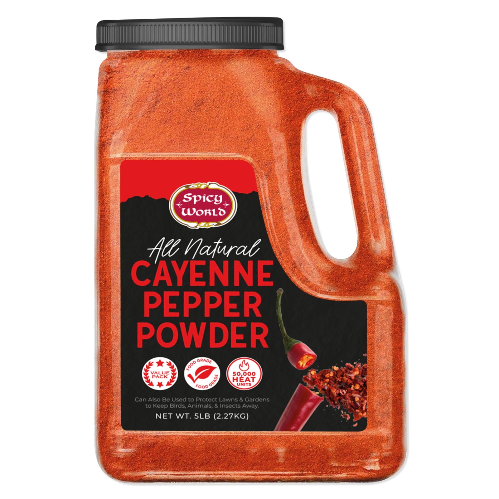 Spicy World Hot Cayenne Pepper Powder Bulk 5 LBS Jar – Red Ground Pepper…