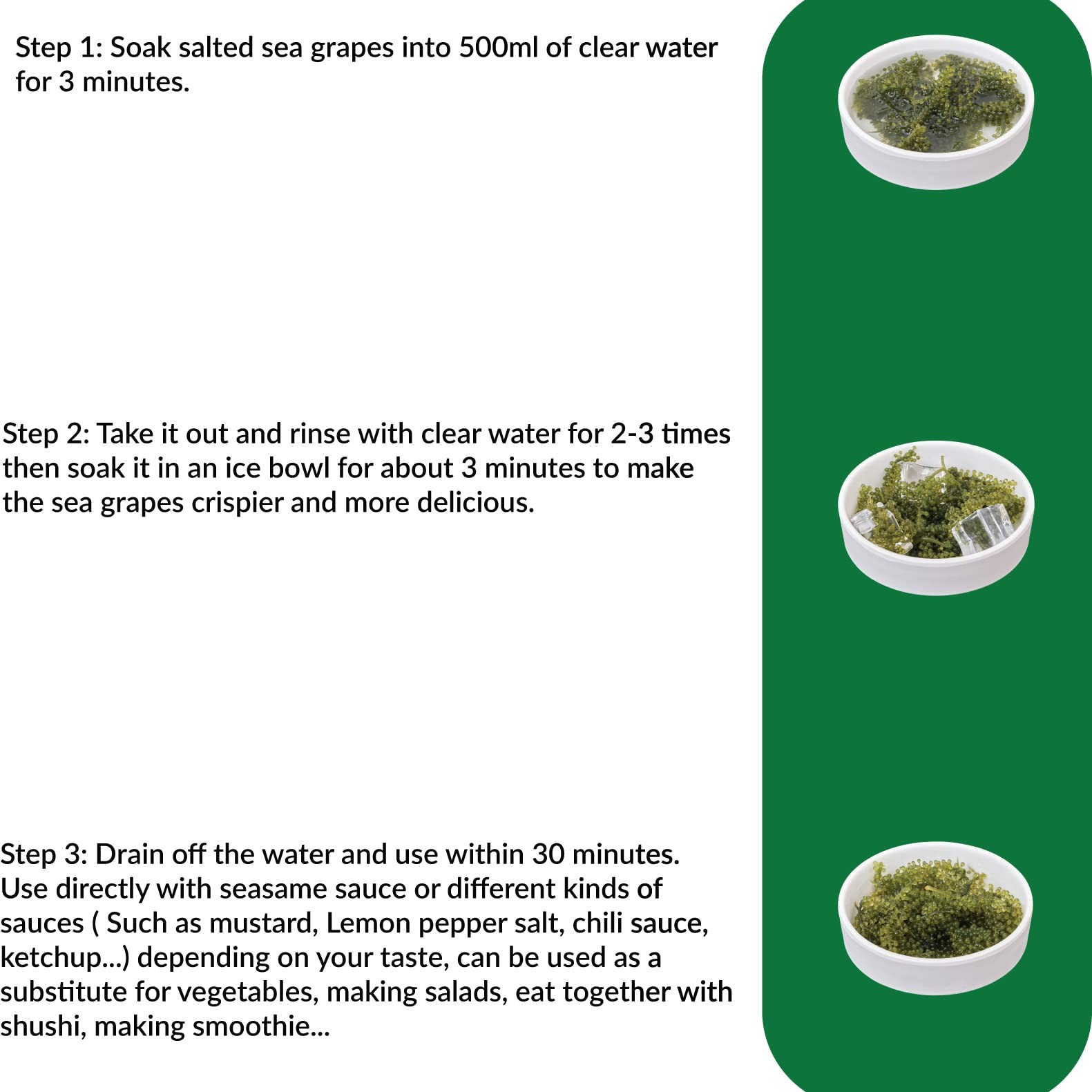OKINAWA Organic Sea Grapes,Organic Seaweed, Umibudo, Green Caviar, Dehyrated …