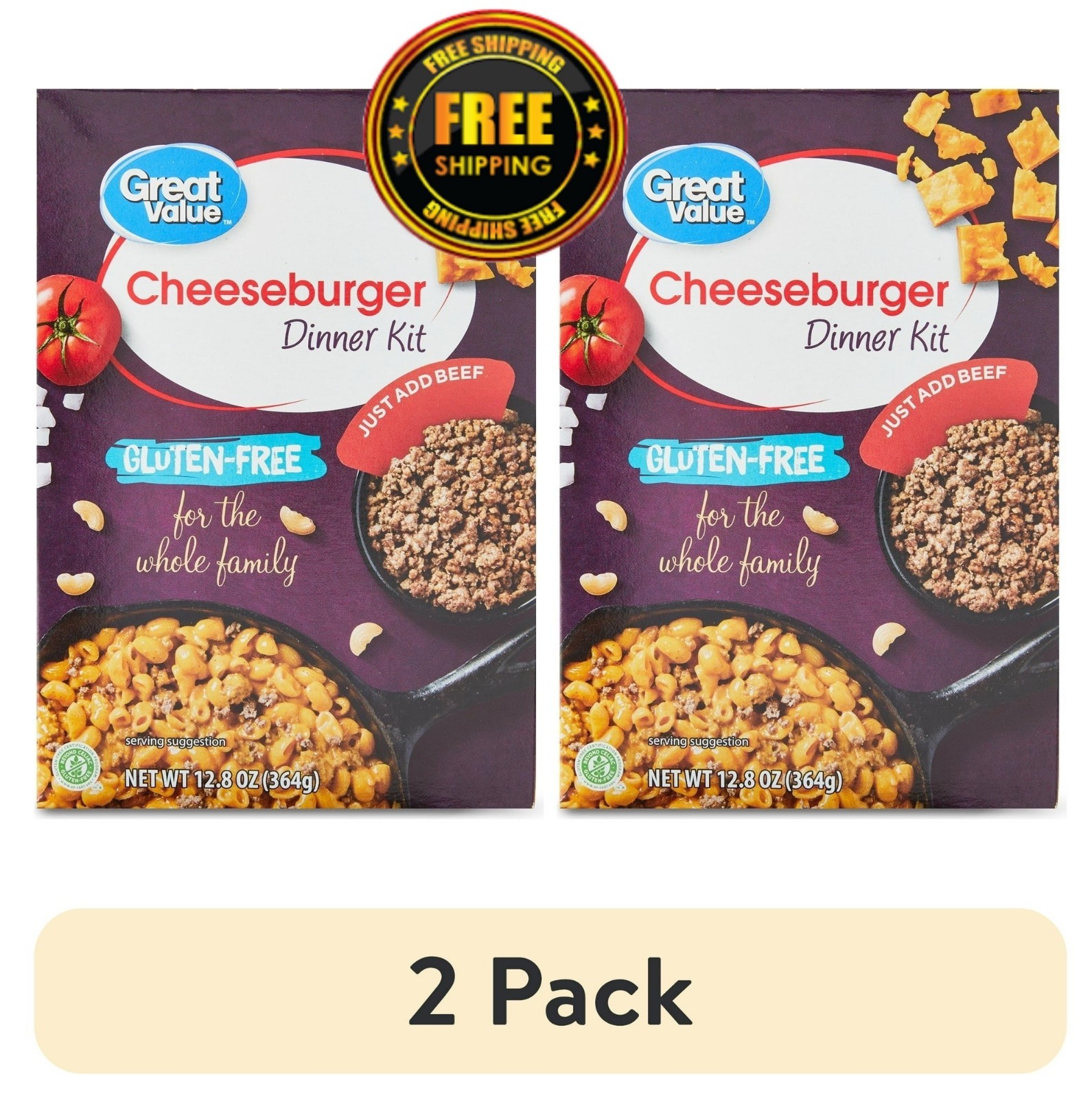 Great Value Gluten-Free Cheeseburger Dinner Kit – 12.8 oz, 2 Pack