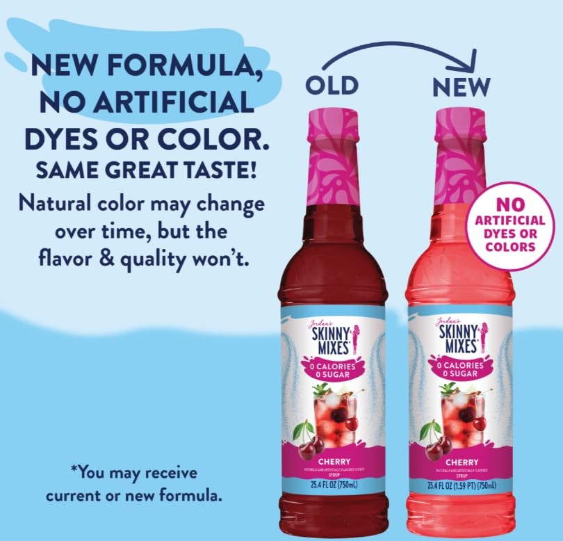 Jordan’s Skinny Mixes Sugar Free Syrup, Cherry Flavor, 25.4 Fl Oz (Pack of 1)