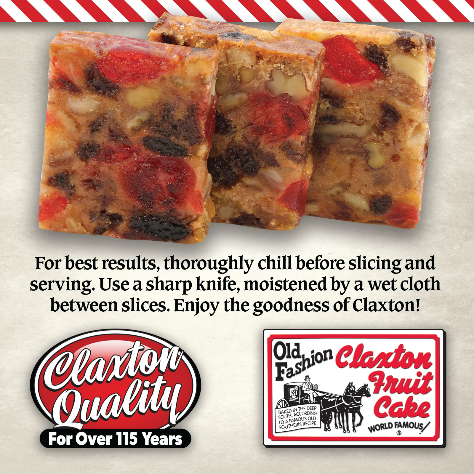 Claxton Fruit Cake 3-1 Lb. DARK – Shipped Direct From Claxton Bakery, Inc.