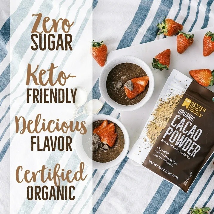 BetterBody Foods Organic Cacao Powder, 16 oz
