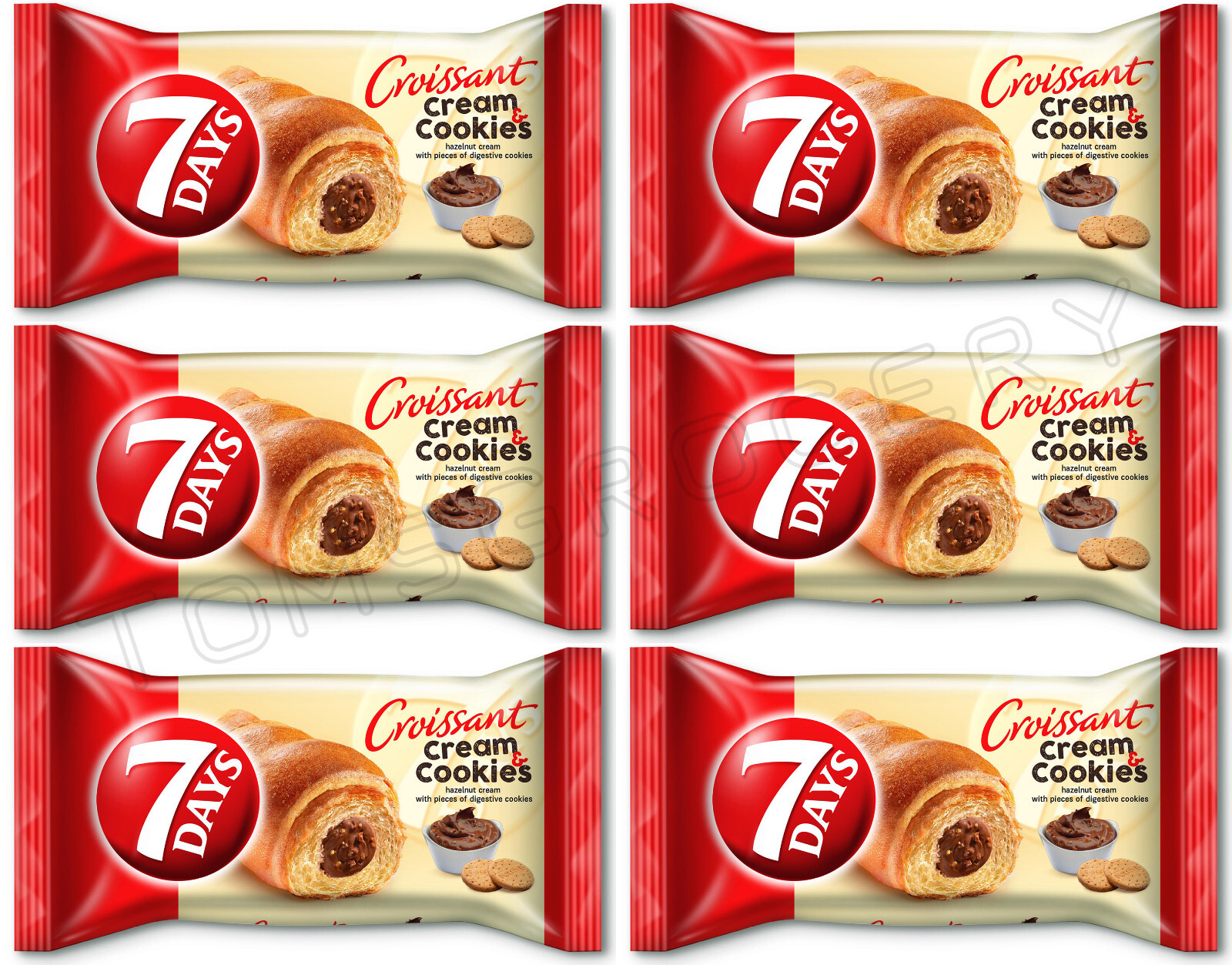 7DAYS Croissants with Cream Cookies Filling Fun Snacks Sweets 6 x 60g 2.1oz