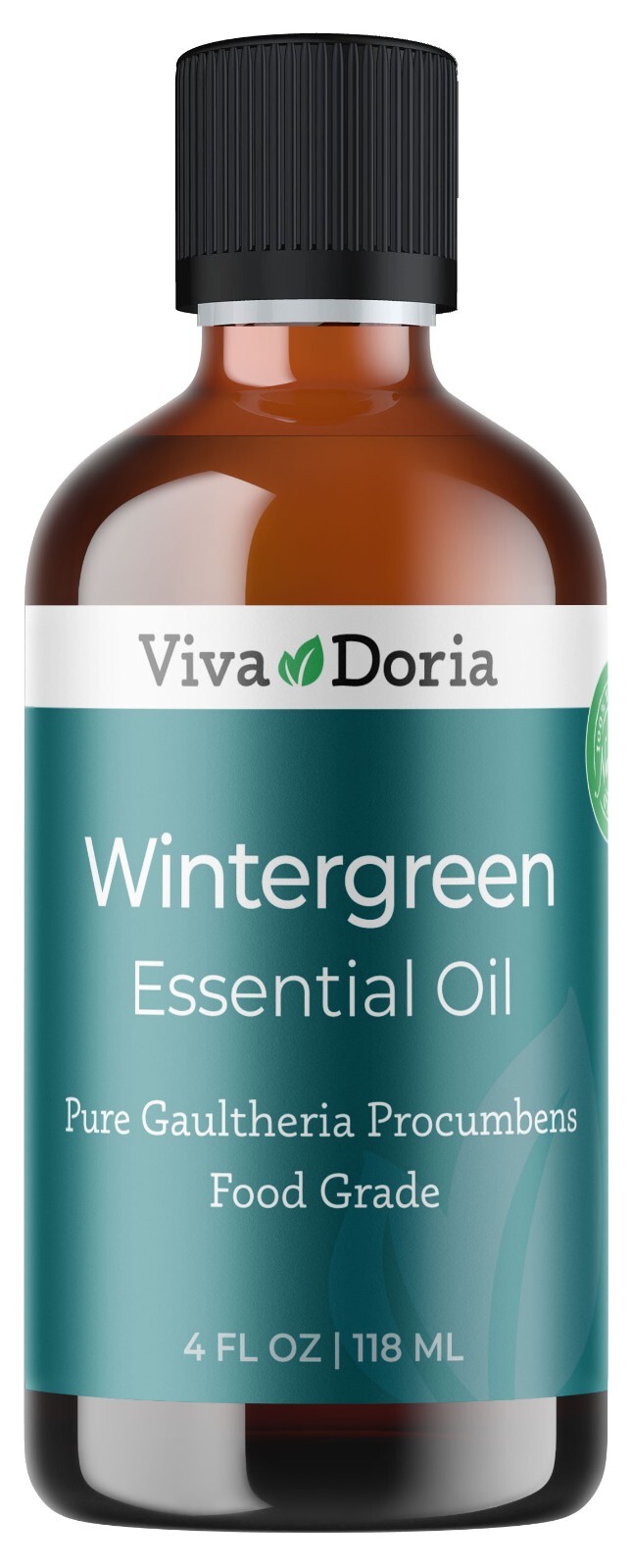 Viva Doria Pure Wintergreen Essential Oil, Undiluted, Food Grade, 4 Fl oz