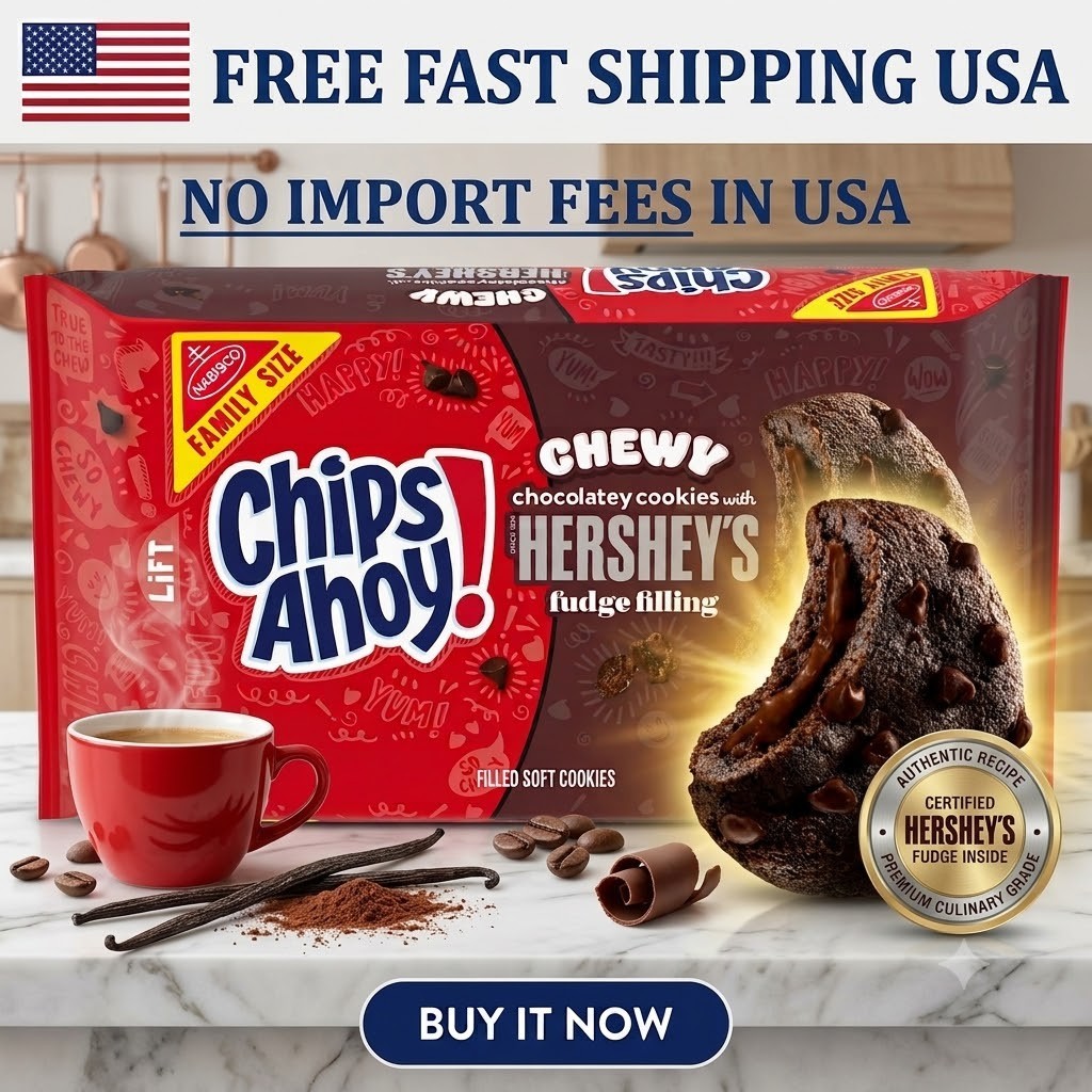 Chips Ahoy Chewy Cookies Hershey’s Fudge Filled 14.85 oz Family Size,Free Ship..