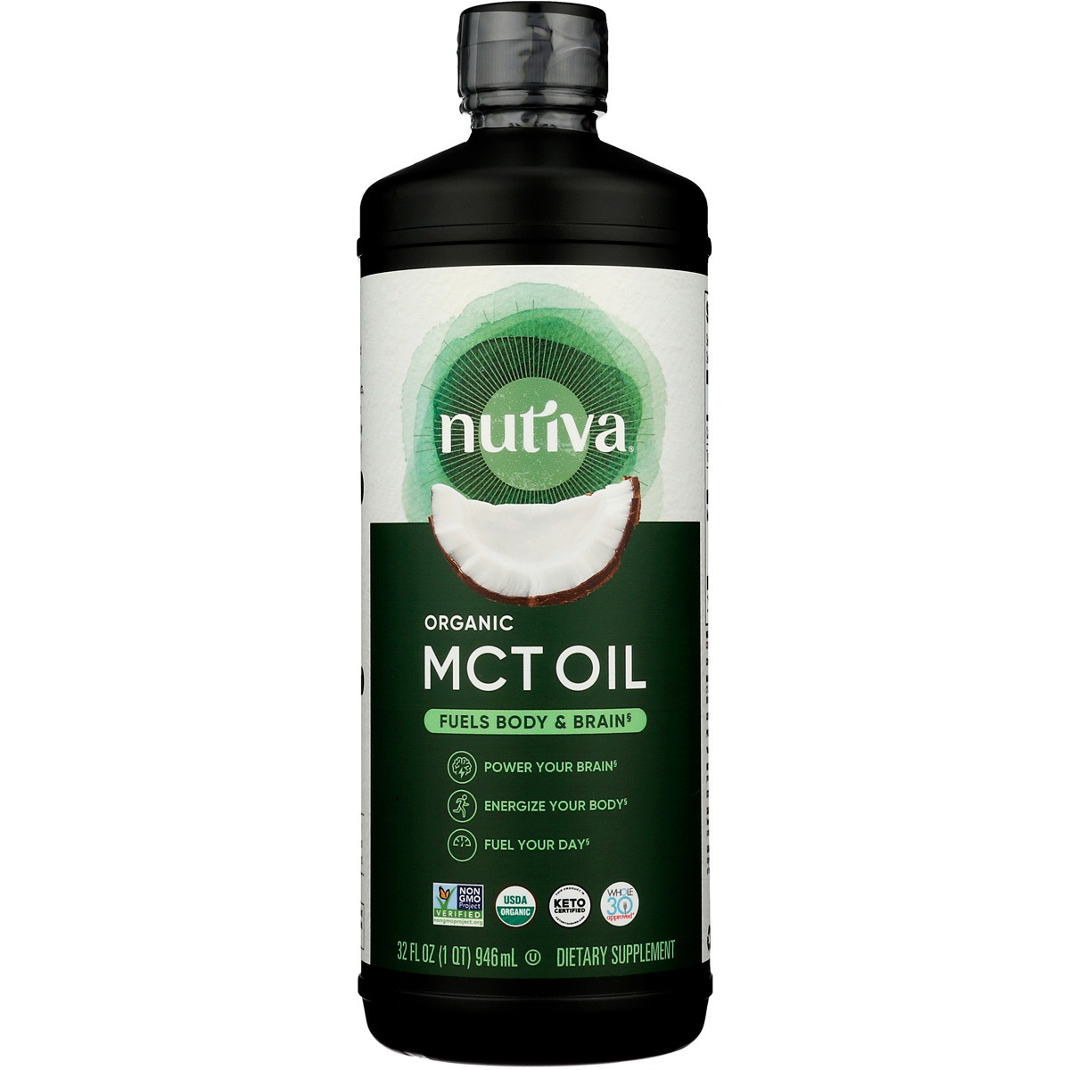 Organic Nutiva Mct Oil Dietary Supplement 32 Oz 1 Pack
