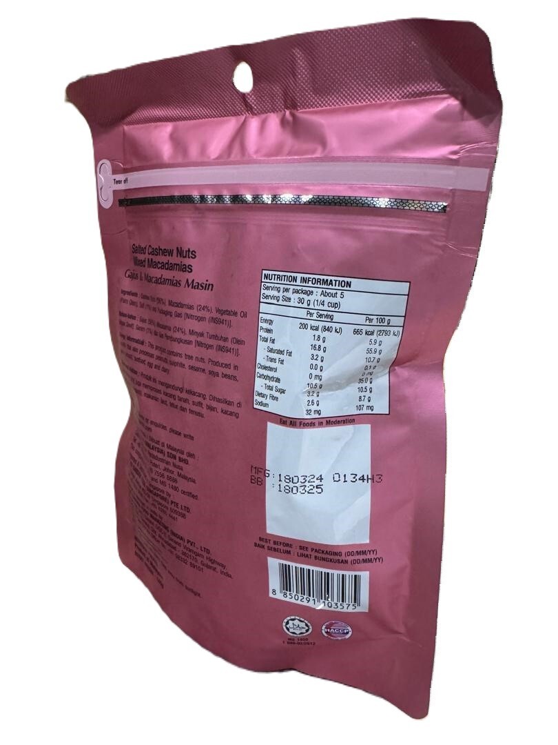 Tong Garden Salted Cashew Nuts Mixed Macadamias 140g – 3 Packs