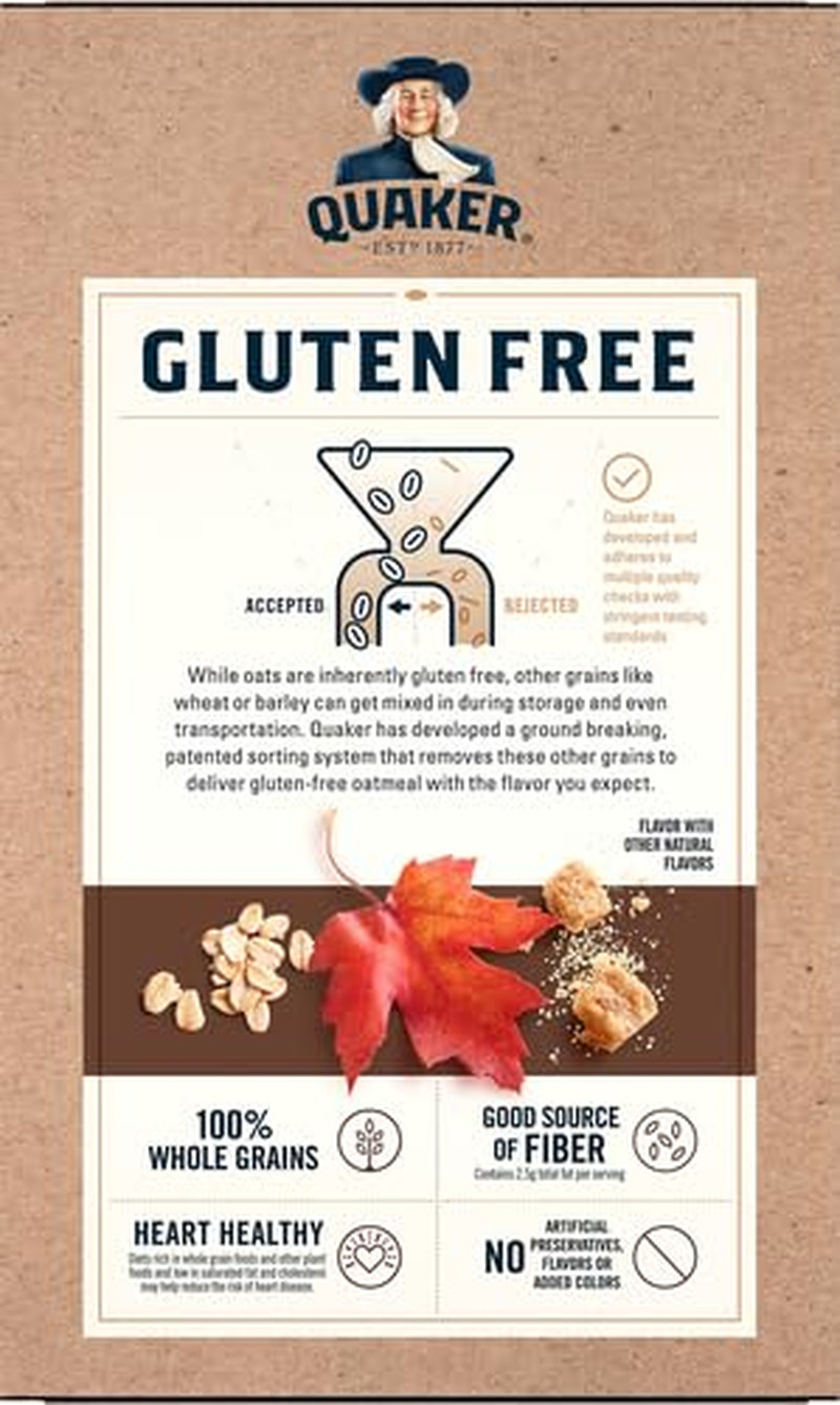 Gluten Free Instant Oatmeal Maple & Brown Sugar 8 Pack Individual Packs