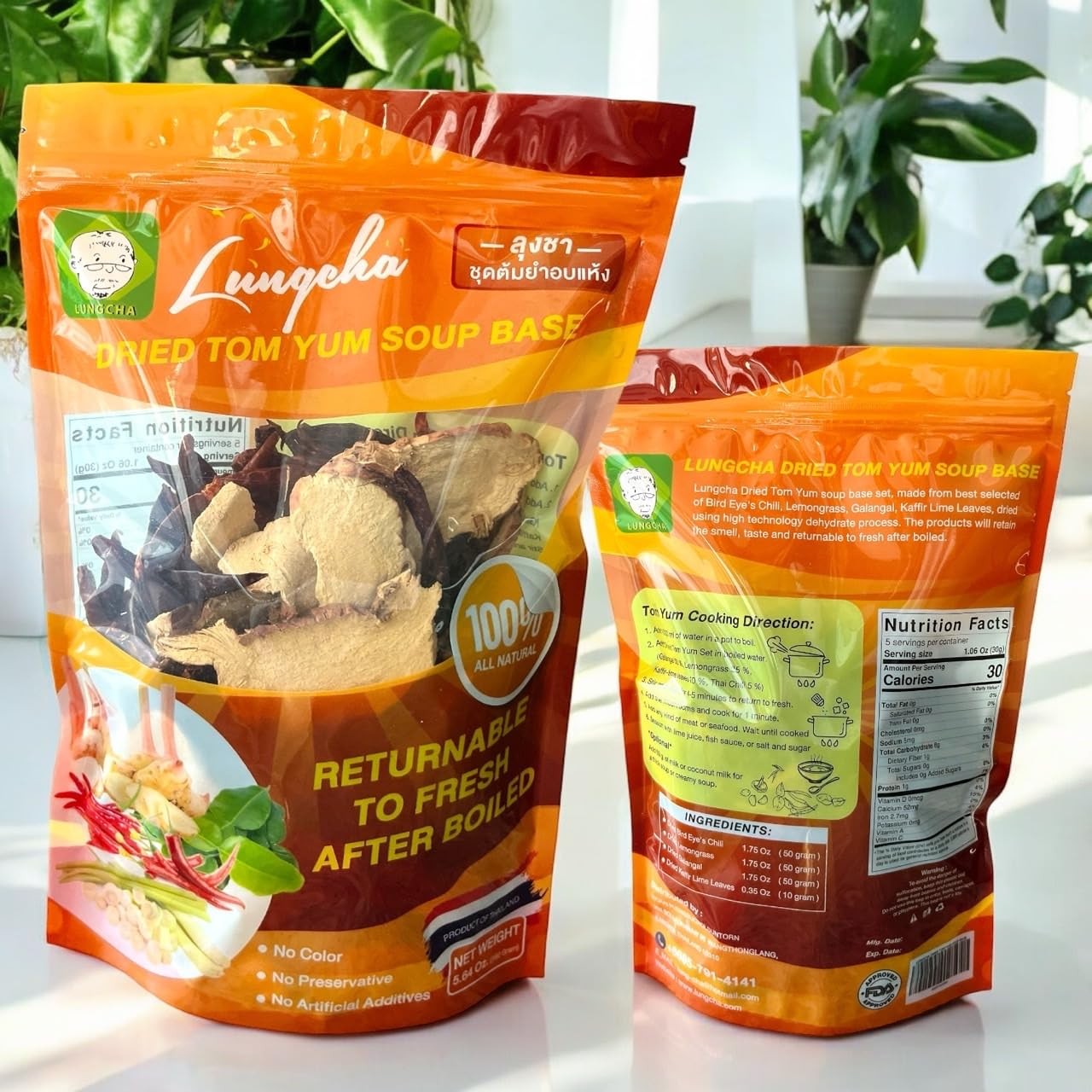 Dried Mixed Aroma Tom Yum Soup Base set (Galangal, Lemongrass, Chili, Ma-Krud…