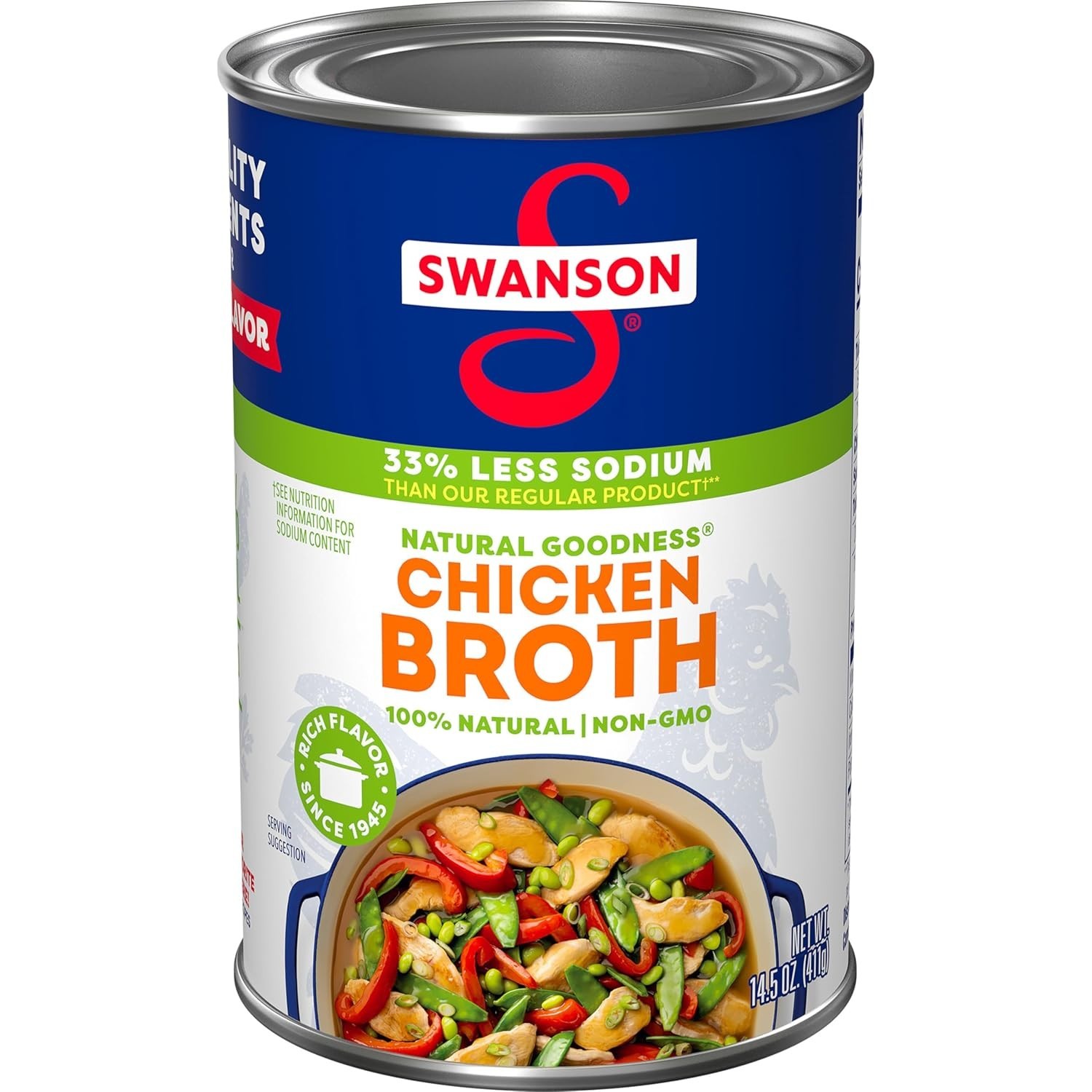 Natural Goodness 33% Less Sodium Chicken Broth, 14.5 oz Can