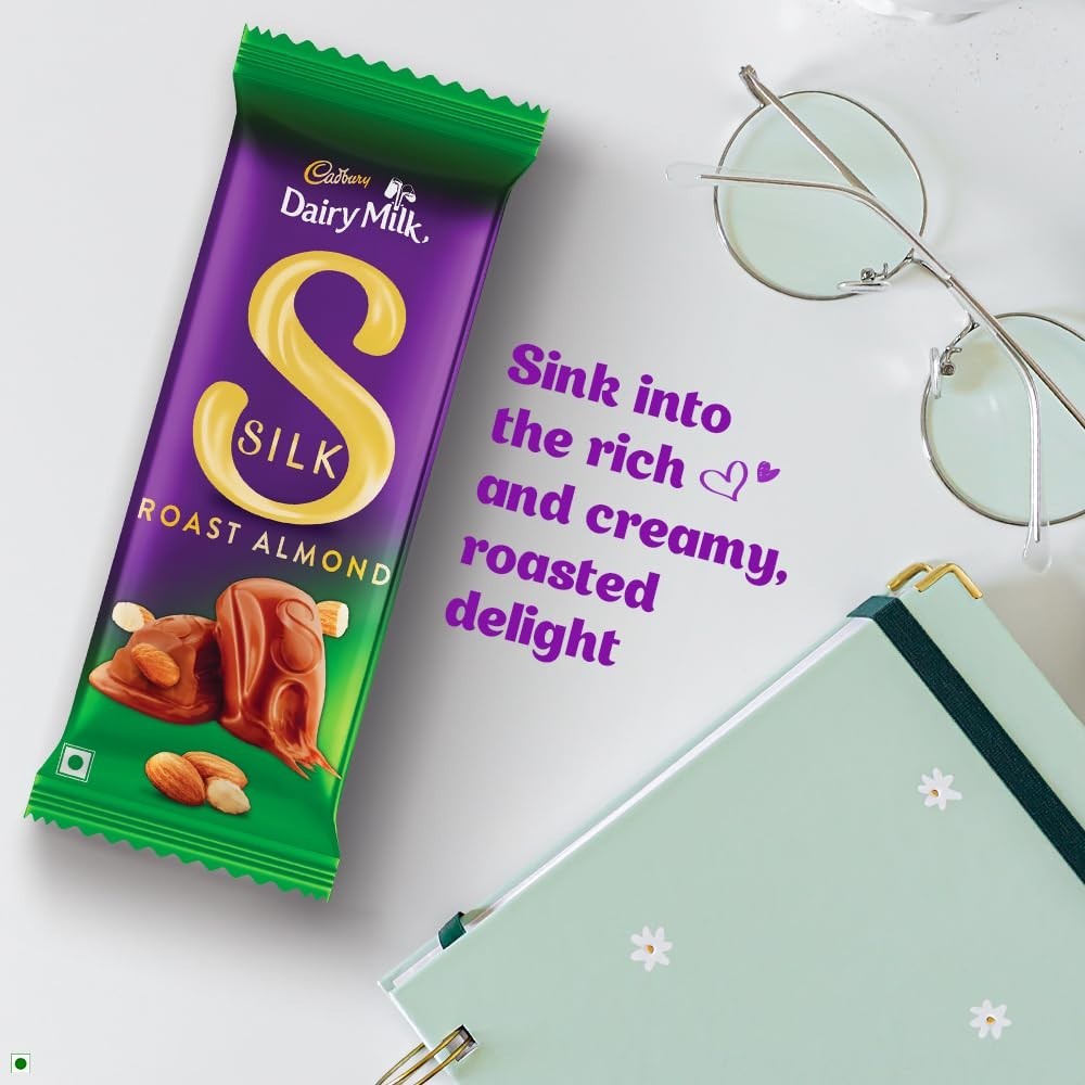 Cadbury Dairy Milk Silk Roast Almond Chocolate Bar,52 Grams | Pack of 10