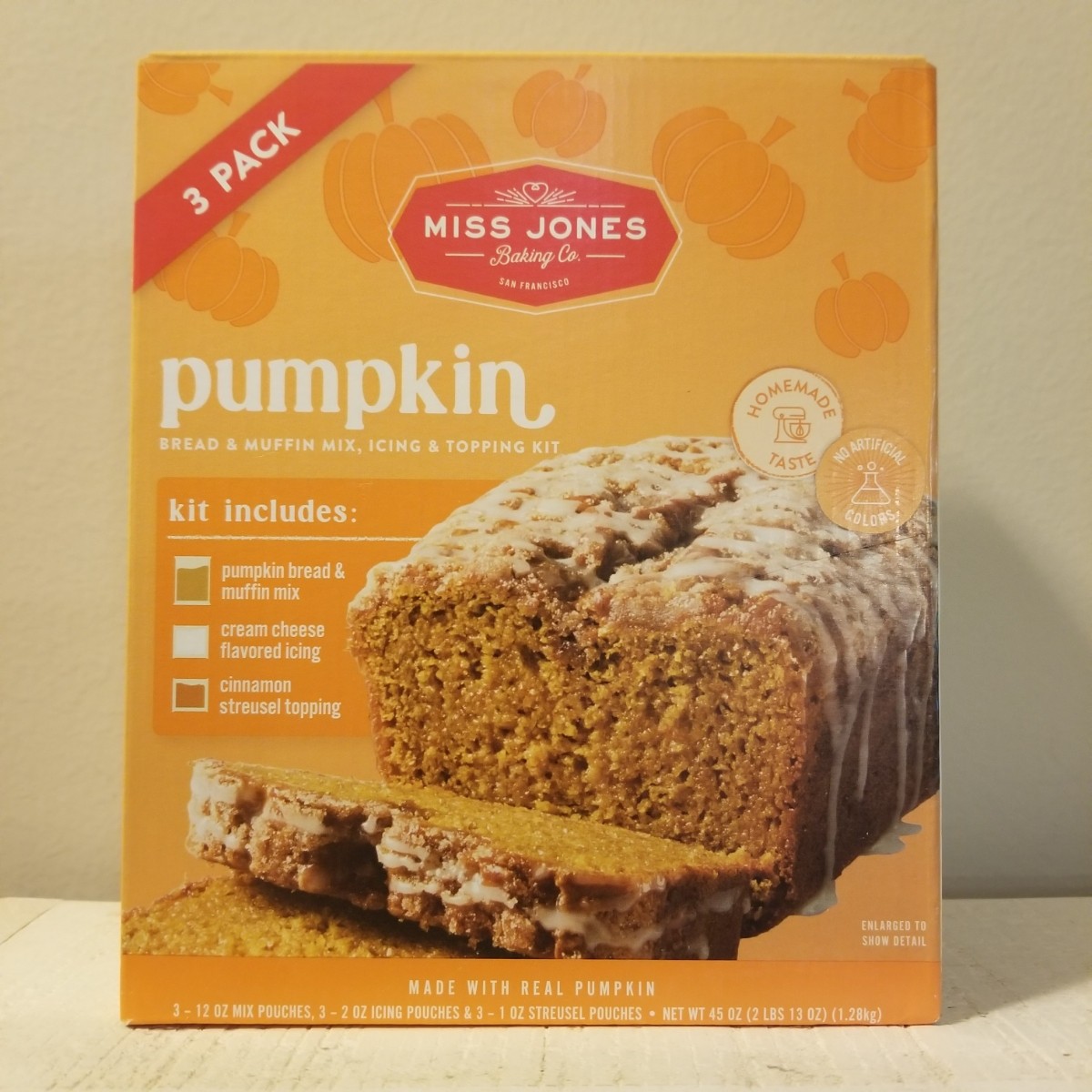 Miss Jones Pumpkin Bread Mix 3 x 15 Ounce Bags EXP 07/2027