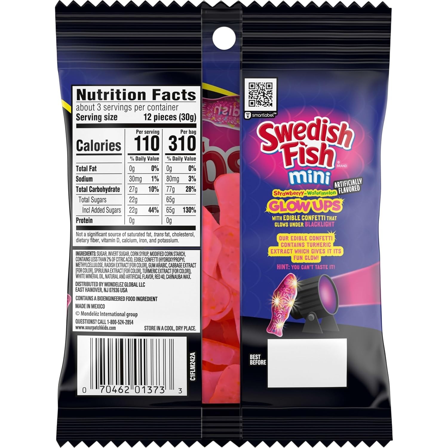 Bulk 36.96 oz Mini Glow Ups Strawberry-Watermelon Gummies with Edible Confetti