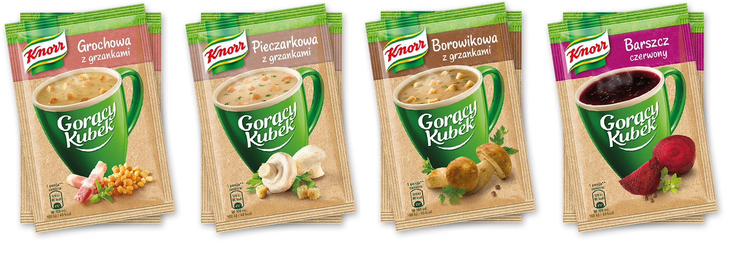 PACK OF 10 KNORR INSTANT Soup POLAND – BIG CHOICE GORACY KUBEK CUP QUICK COOKING