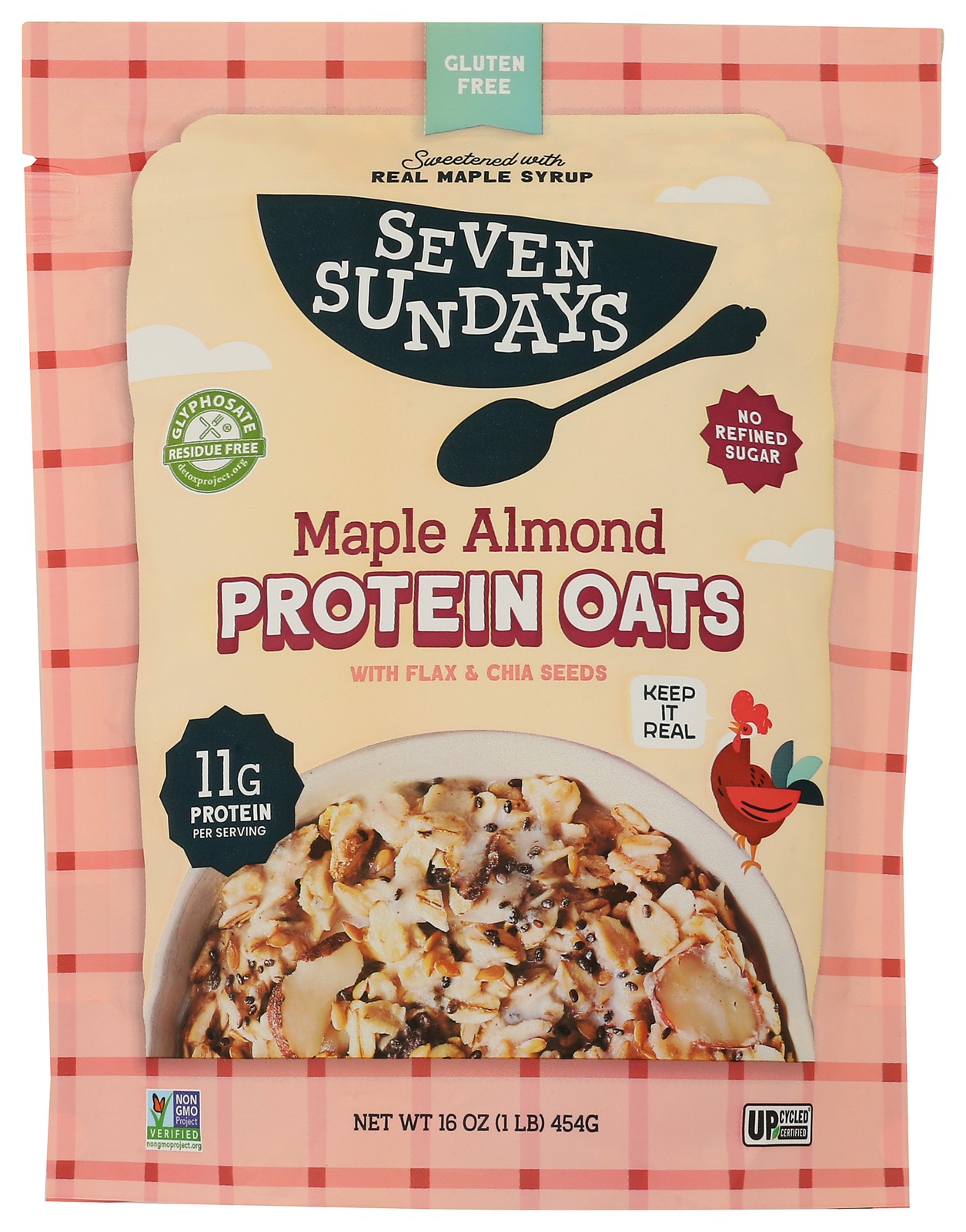 Maple Almond Protein Oats By Seven Sundays 16 Oz Oatmeal Seeds 6 Pack