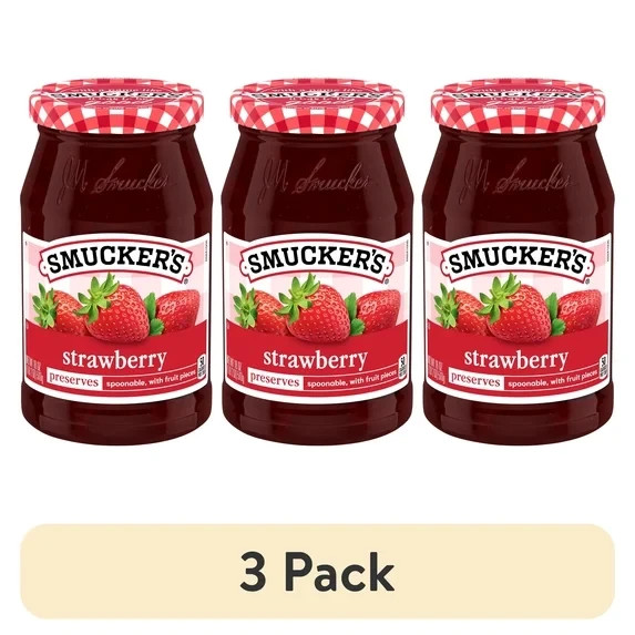 Smucker’s Strawberry Preserves, 18 oz Jar (3 pack)