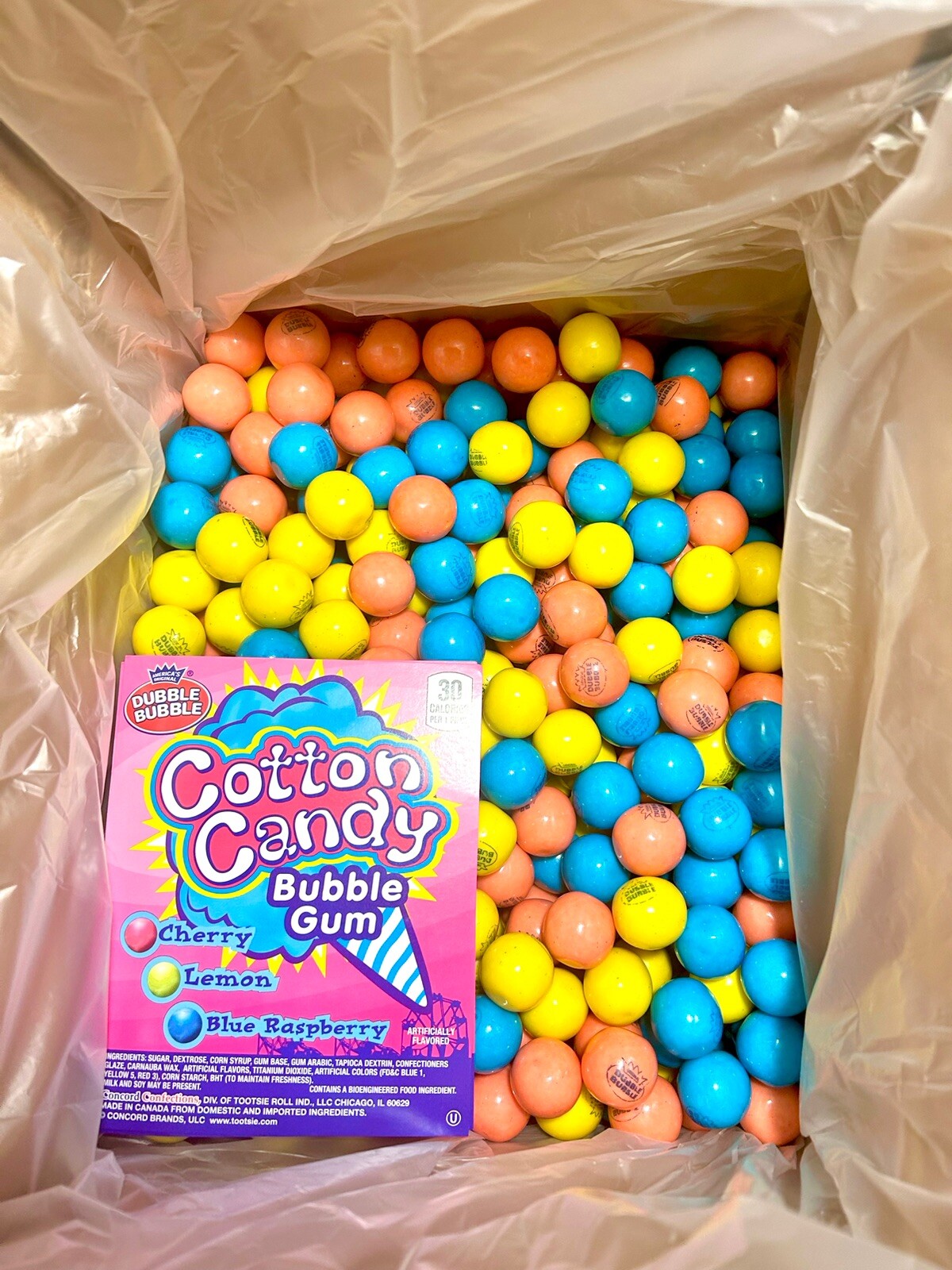 Double Bubble Cotton Candy One Inch Gumballs Bulk Candy 1LB 2LB 3LB 4LB 5LB