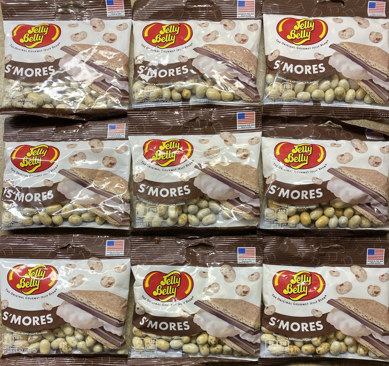 9 BAGS Jelly Belly S’mores Gourmet Jelly Beans Chocolate Marshmallow Graham