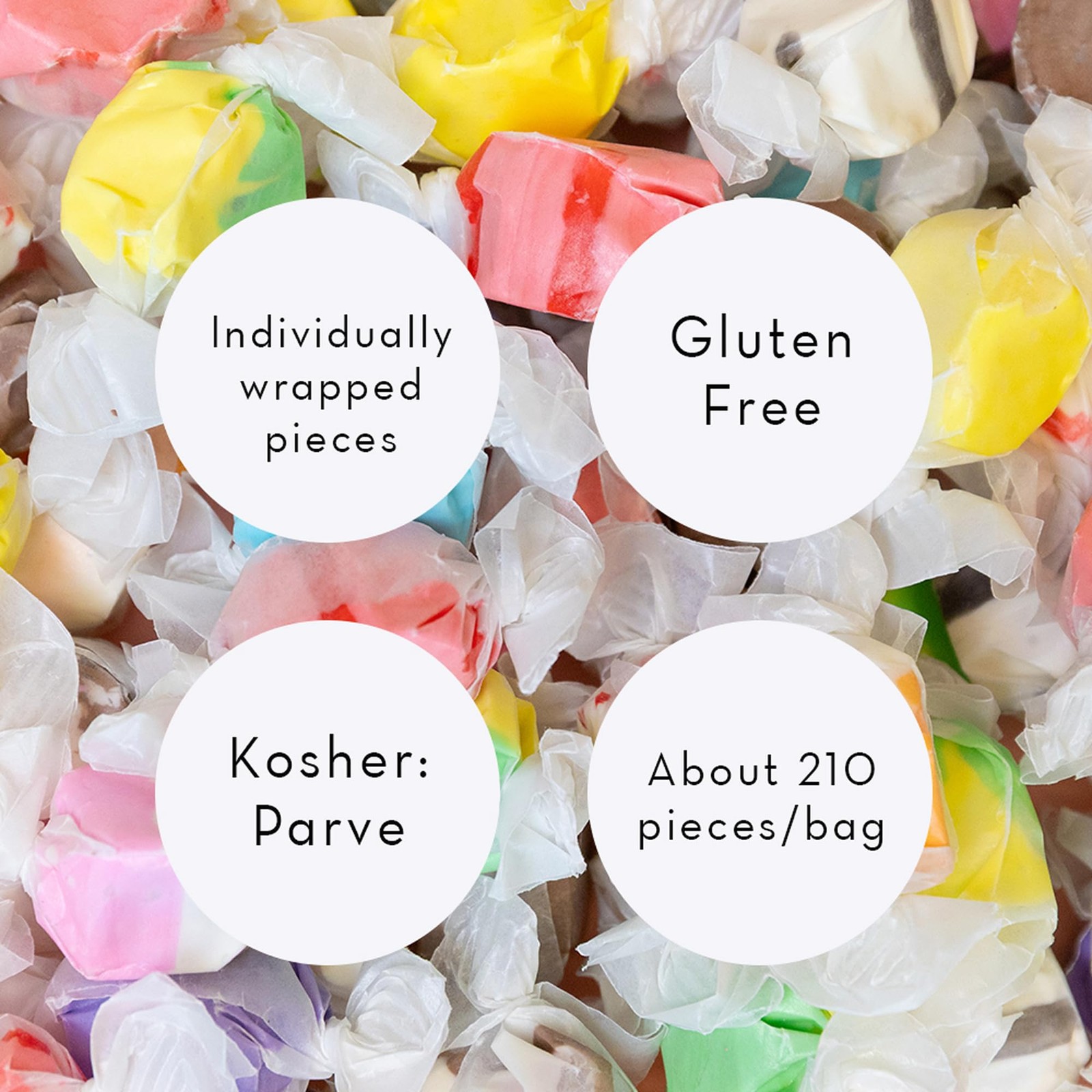 Sweet Candy Company Salt Water Taffy 3 Pound (Pack of 1), Assorted,Orange