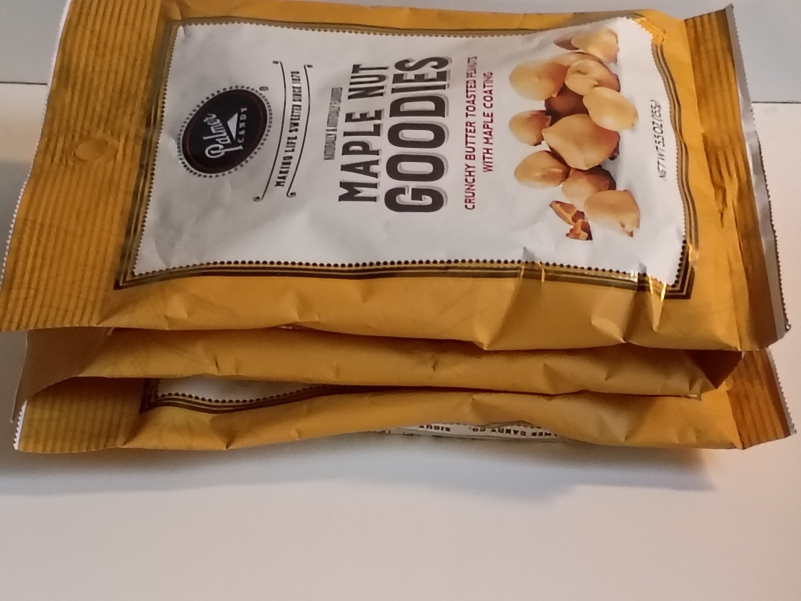 3 Palmer Candy MAPLE NUT GOODIES Crunchy Butter Toasted Peanuts MAPLE COATING