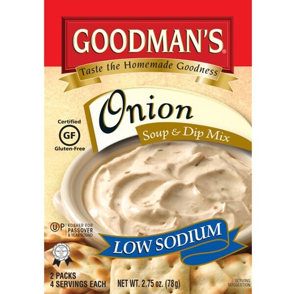 Goodman’s Low Sodium Onion Soup & Dip Mix – 2 packs – 4 servings each – 2.75 oz