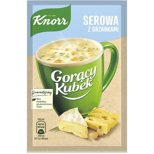 KNORR Instant Soup «Cheese Soup with Toasts» Hot Mug QUICK COOKING 100% POLAND