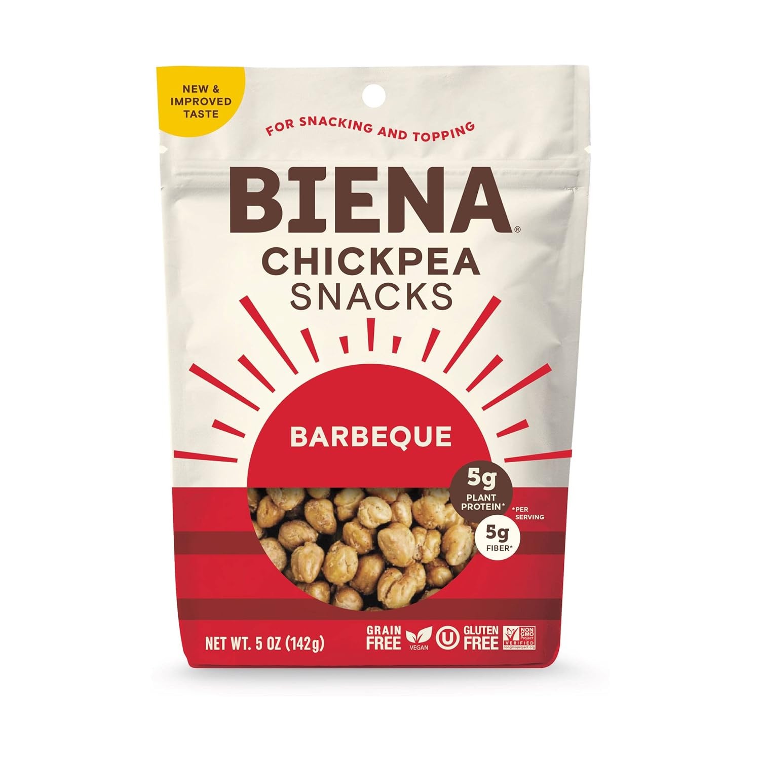 Biena Foods, BBQ Roasted Chickpea Snack, 5 Ounce