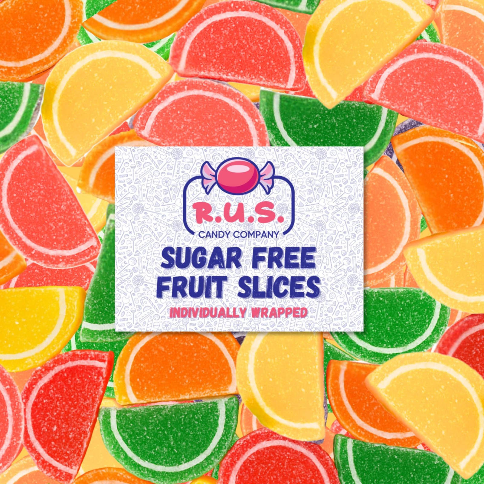 RUS Candy Company SugarFree Fruit Slices – 2 Lbs Bulk Bag | Classic Jelly Fru…