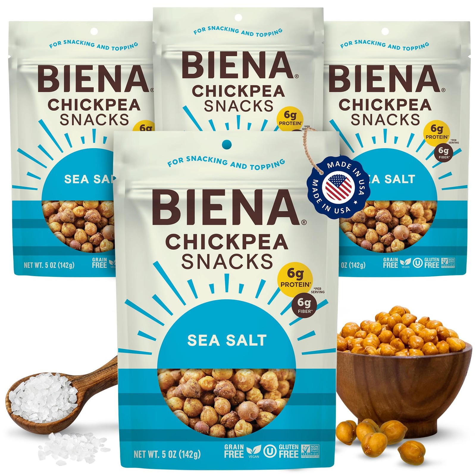 Chickpea Snacks – Crunchy Roasted Chickpeas – High Fiber Vegan Protein Snacks…