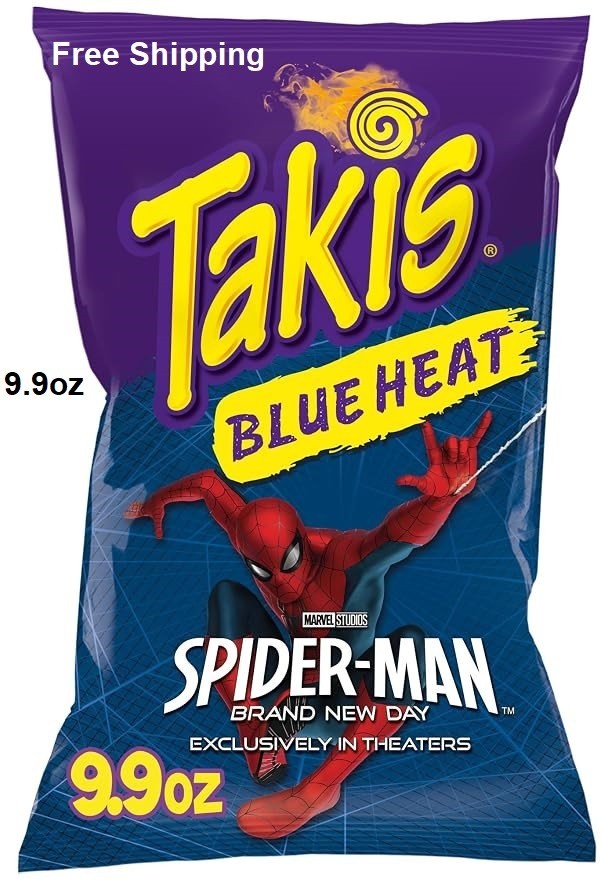 NEW BARCEL TAKIS BLUE HEAT HOT CHILI PEPPER FLAVORED TORTILLA CHIPS 9.9 OZ BAG
