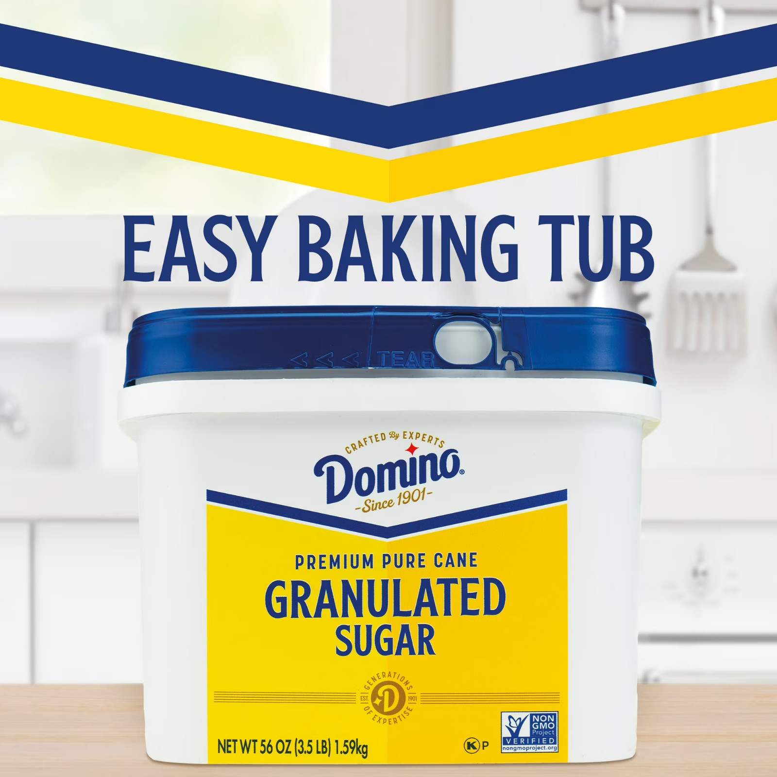 Domino Premium Pure Cane Granulated Sugar, 3.5 lb Tub