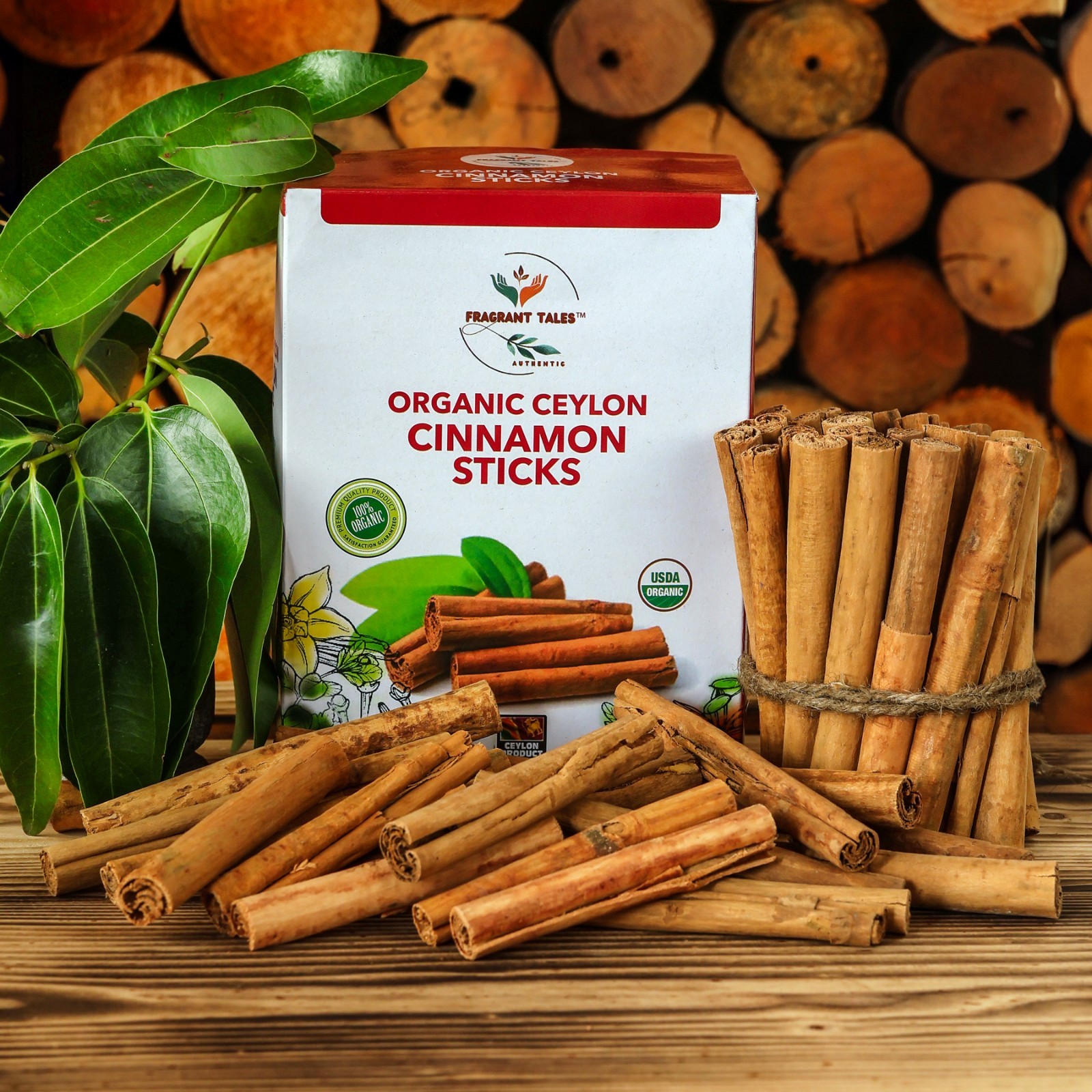 Premium Organic Ceylon Cinnamon Sticks – 1 LB (454g), USDA Certified, Non-GMO