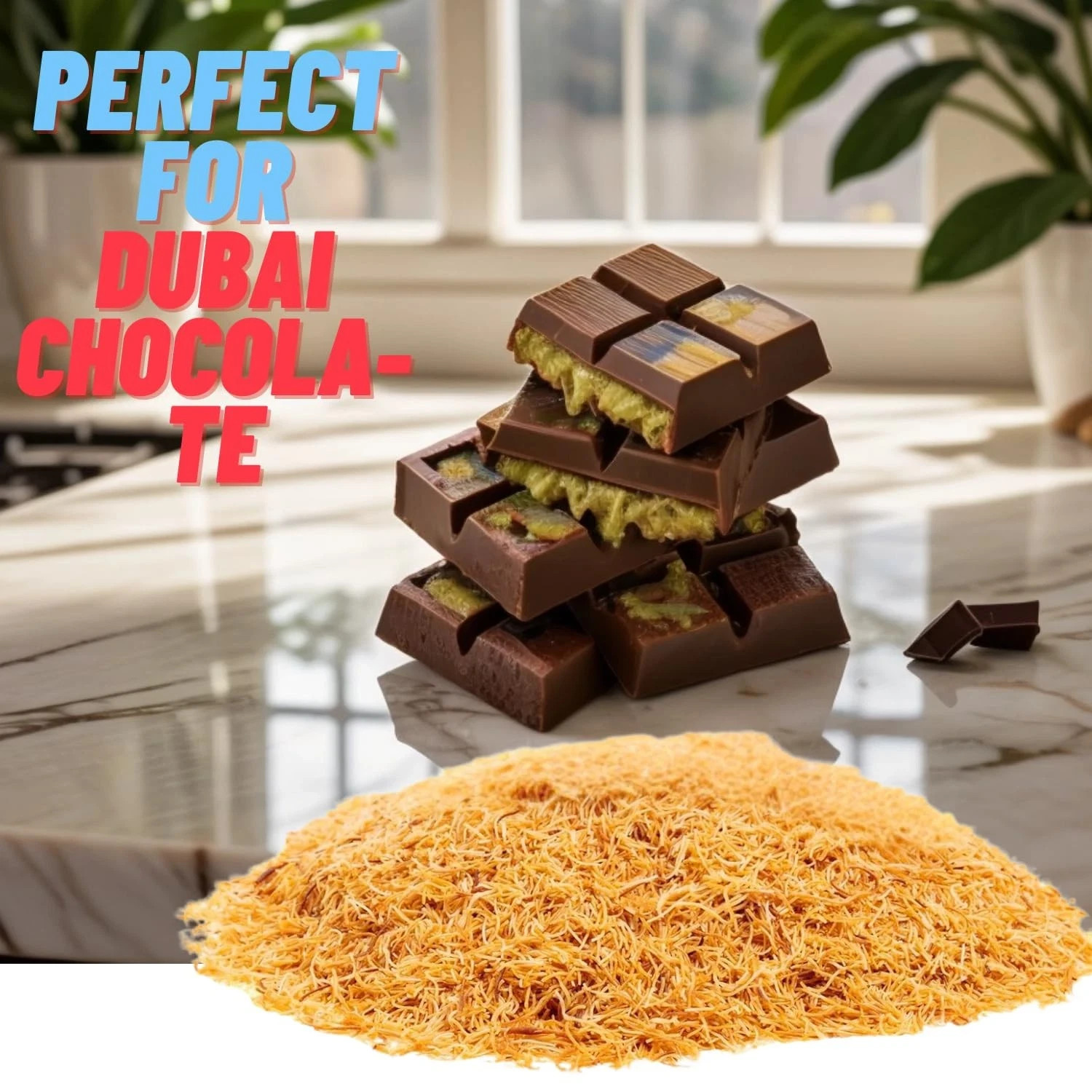 Roasted Kataifi Shredded Fillo Dough 10kg 22 lbs – Crispy PreToasted Kadayif …