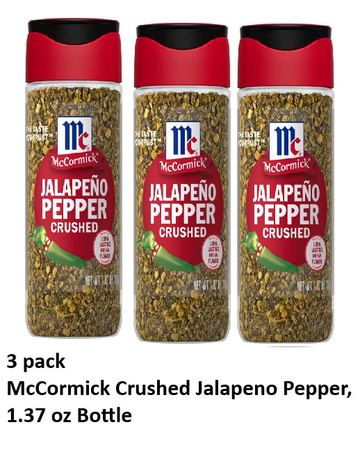McCormick Crushed Jalapeno Pepper, 1.37 oz Bottle, (3-Pack)