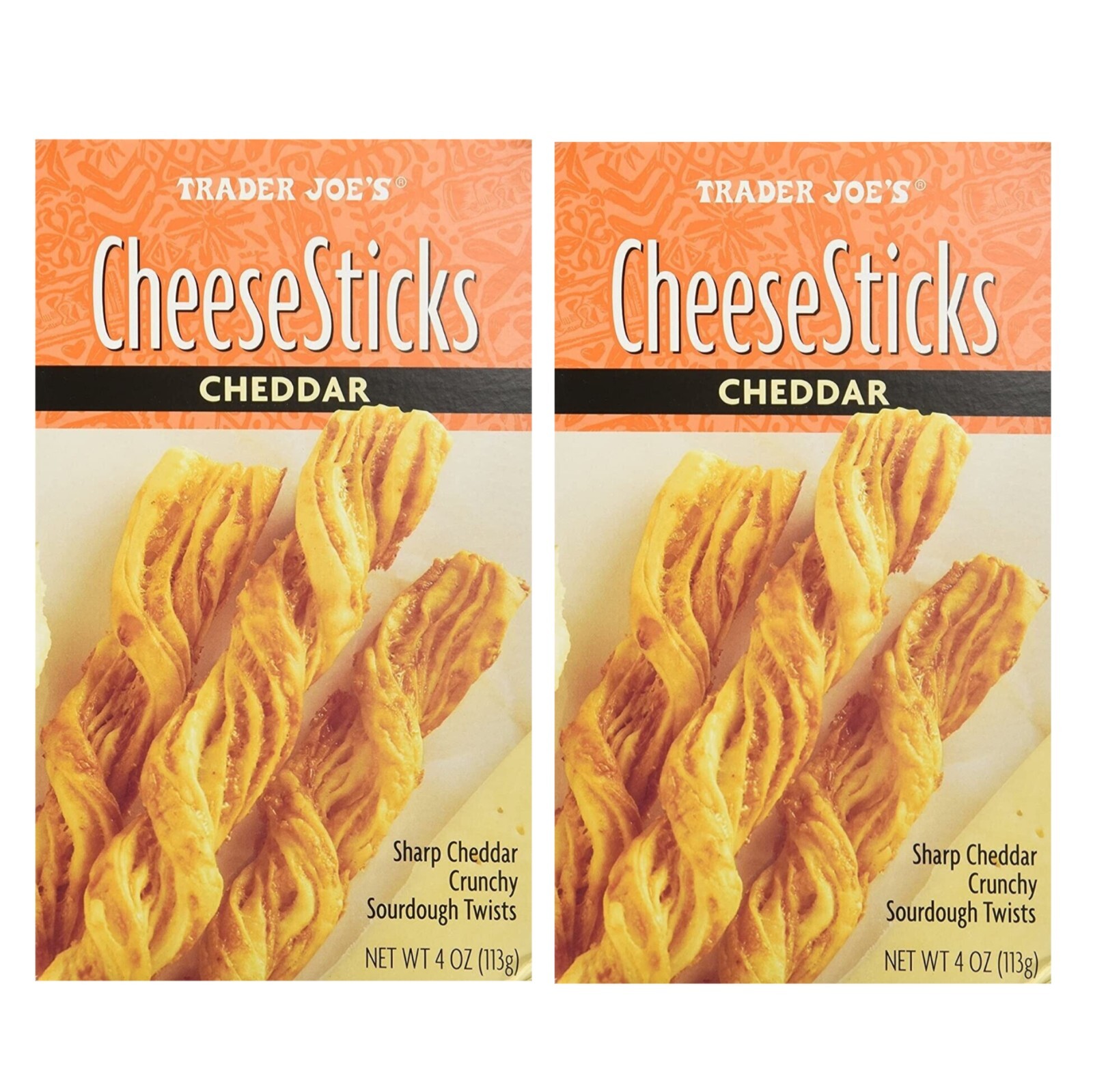 2 Packs Trader Joe’s Cheese Sticks Cheddar Sharp Cheddar Crunchy 4 oz Each Pack