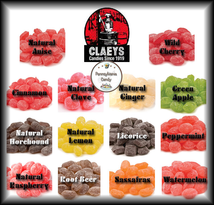 Claeys 2 lb HARD CANDY DROPS – Claey’s Old Fashioned Sanded Sugar Flavors BULK