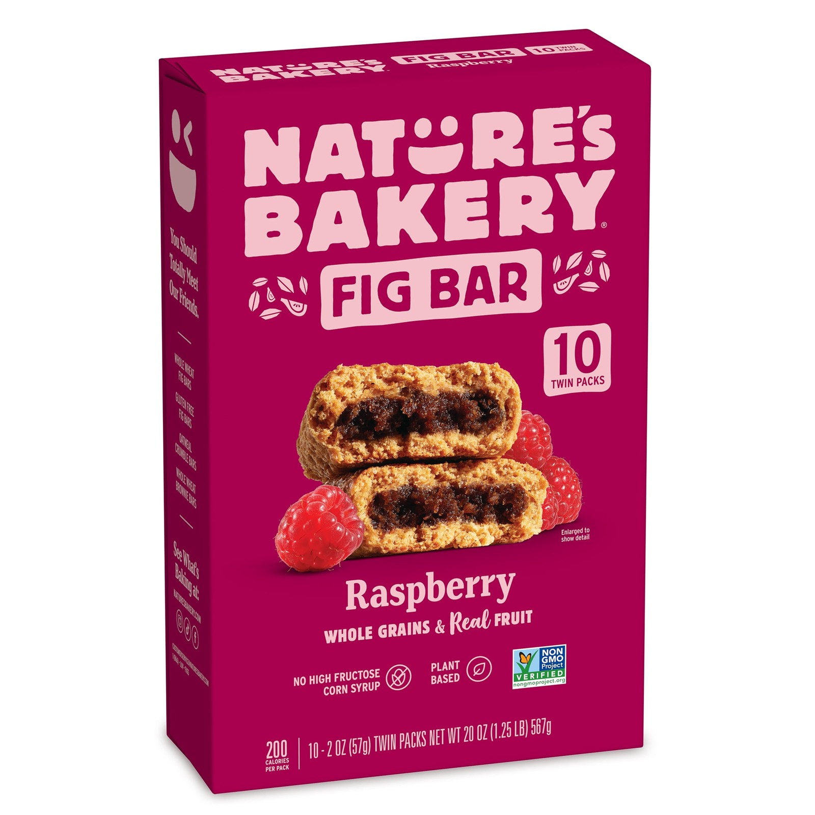 Nature’s Bakery Raspberry Fig Bars Snack, 10 Pack, 2 oz Each, Box
