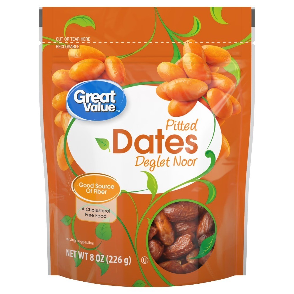 Pitted Deglet Noor Dates, Dried Fruit Snacks, Sweet and Juicy, 8 oz Pack