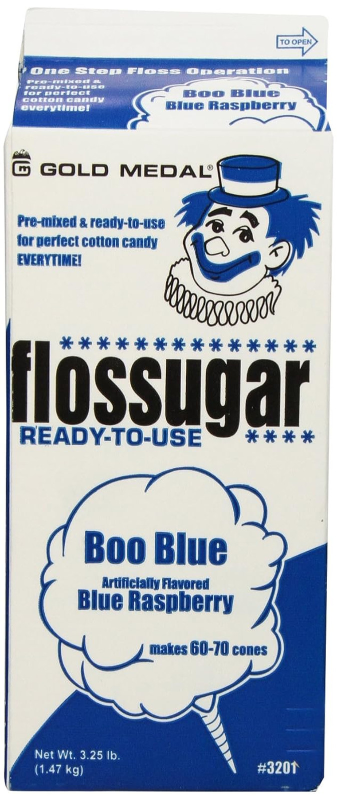 Flossugar-3.25Lbs./52Oz.,Boo-Blue,Blue Raspberry