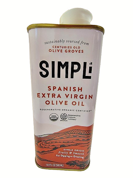 SIMPLi Spanish EVOO 16.9oz, Regenerative Farmed, BB 12/27, Lot of 3