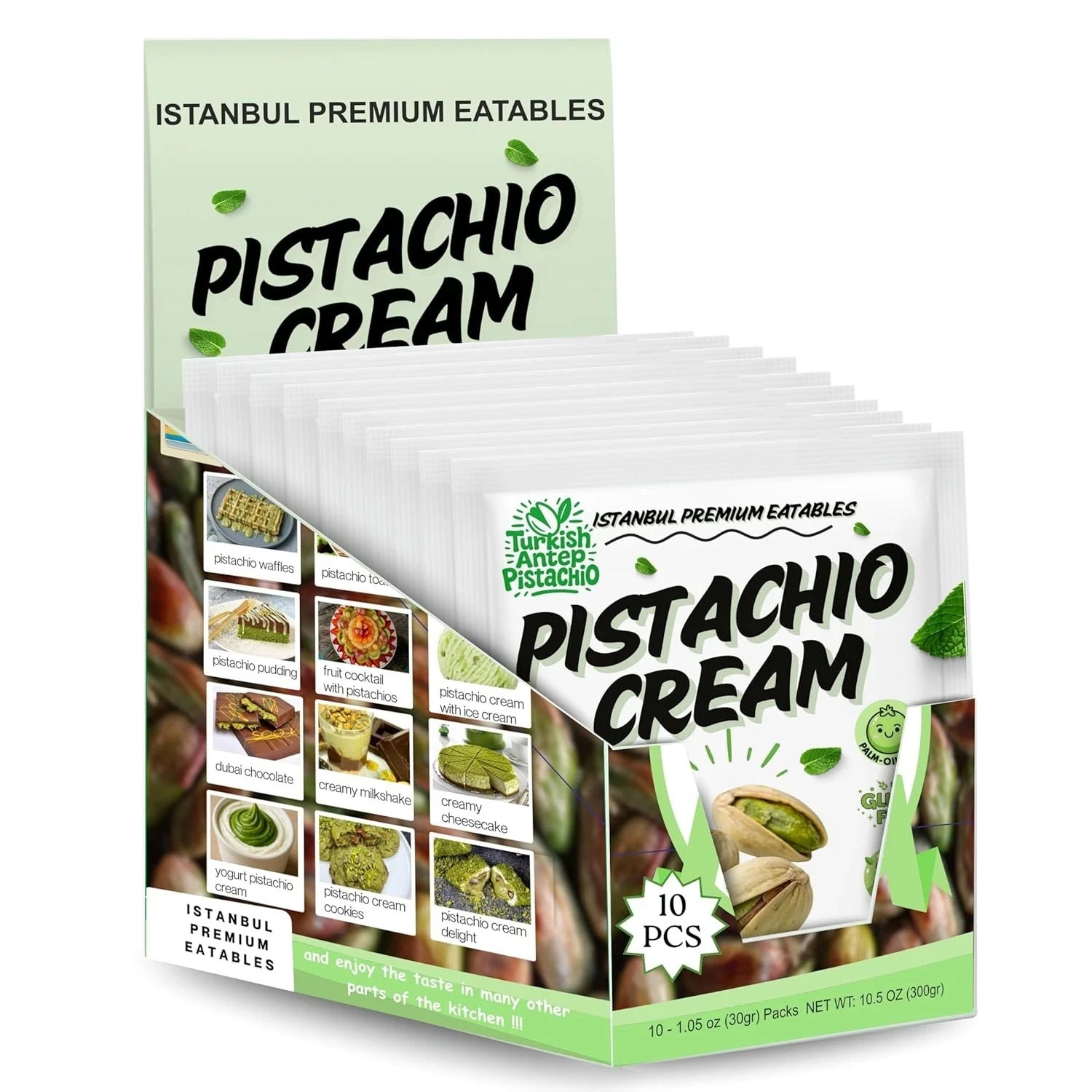 Box of 10 Istanbul Premium Pistachio Cream 1.05 oz Single-Serve Packs EXP: 8/26