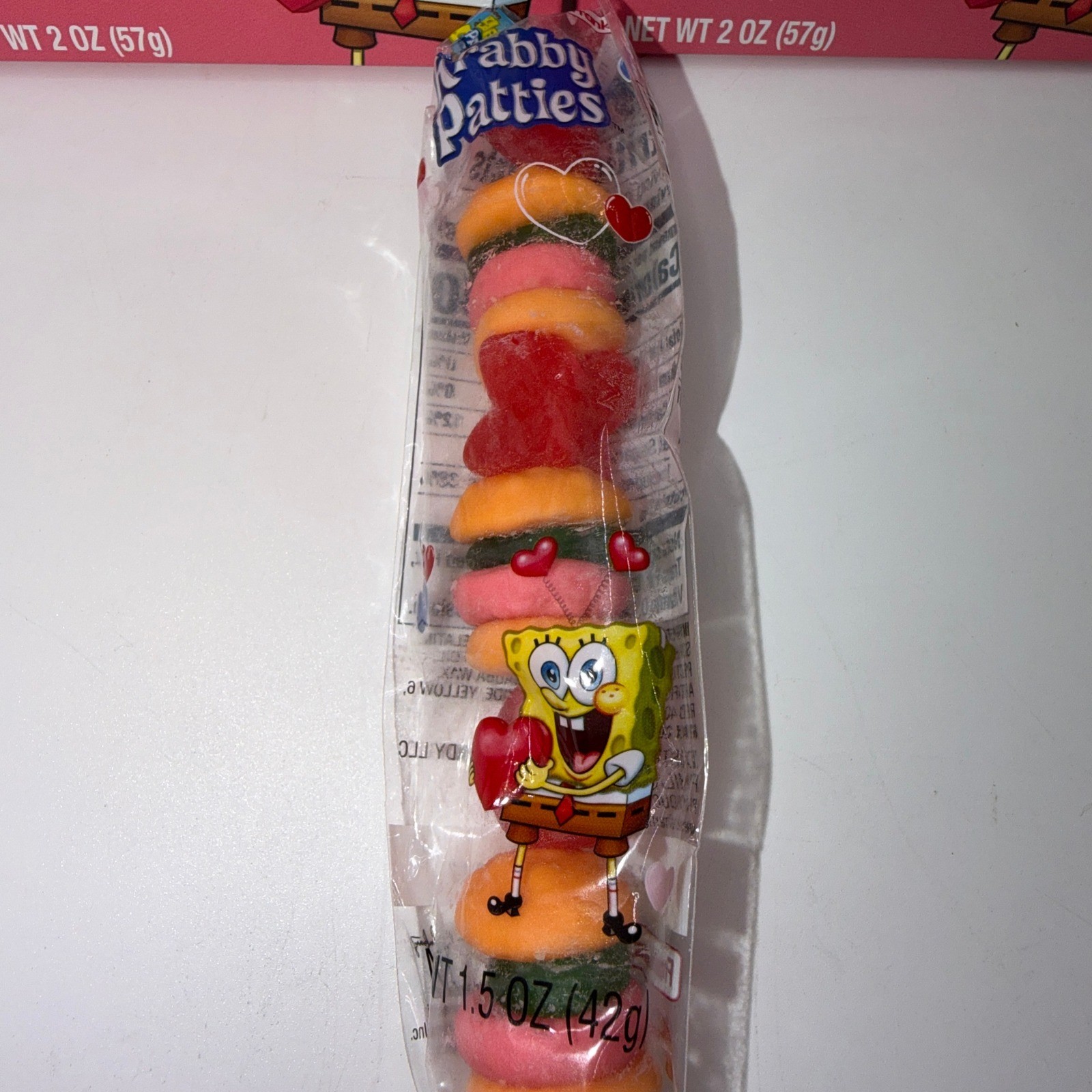 SpongeBob SquarePants Unisex OS Valentine Candy Chocolate Hearts Gummy Kabob Set