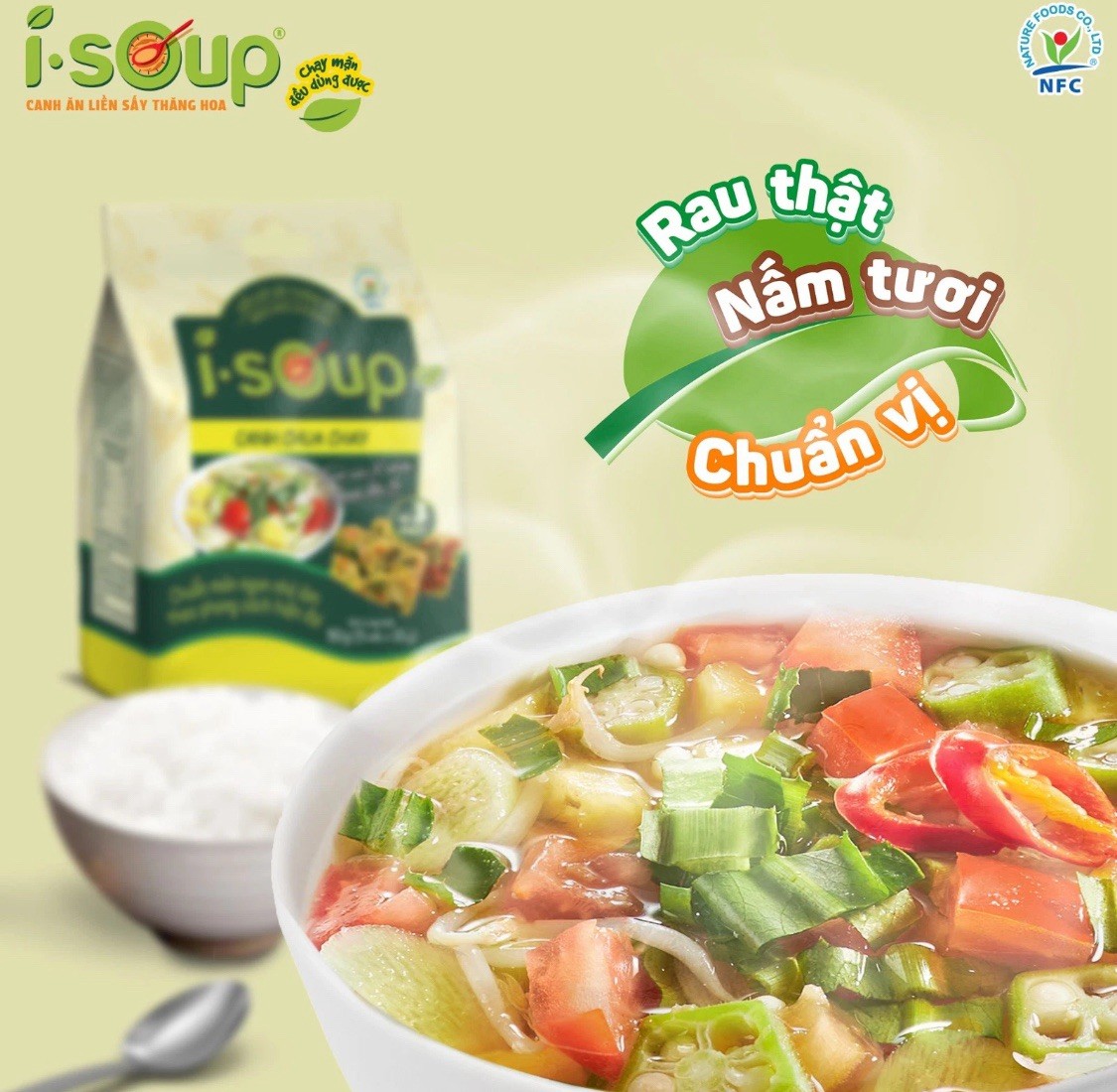 2 Packs × Instant Vegetarian Sour Soup ISOUP 50g (5 Cubes) – Instant Soup Cubes