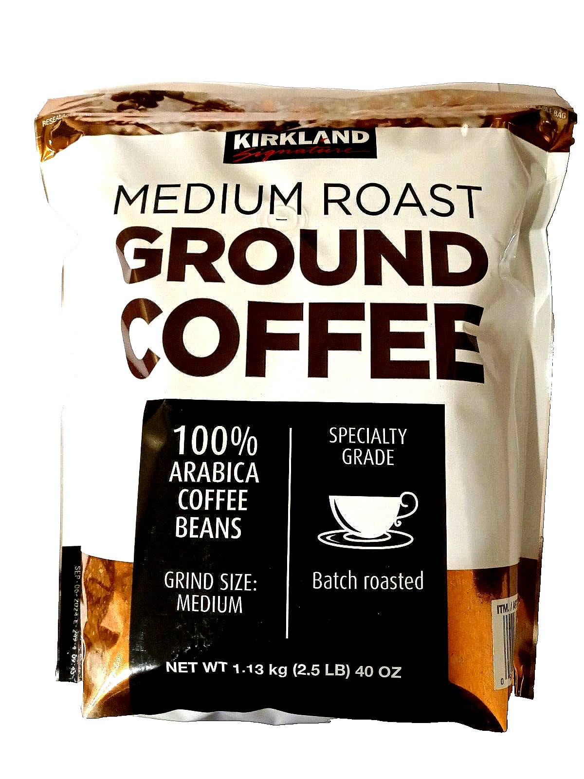 KIRKLAND Medium Roast Ground Coffee 100% Arabica 40 oz(2.5 Lb) EXP 09/2025