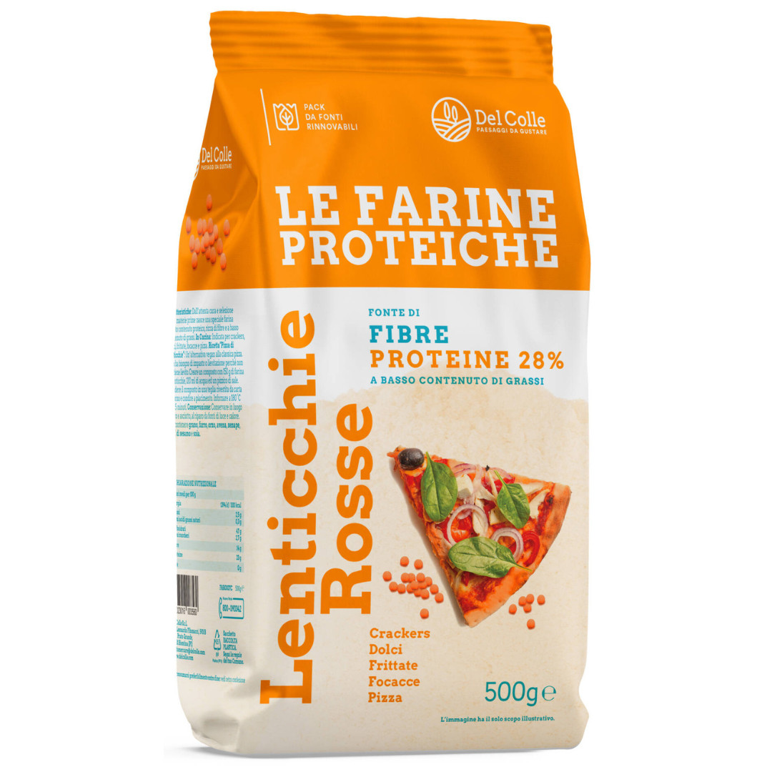 Red Lentil Protein Flour 500g – 100% Italian Red Lentils