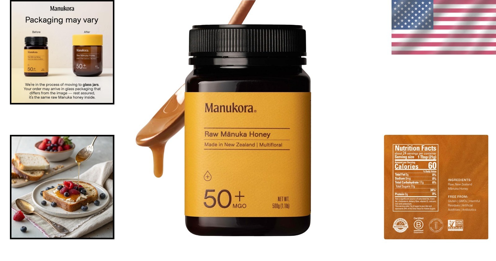 Manuka Honey Raw NZ 50+ MGO Superfood Immune Support 500g Jar