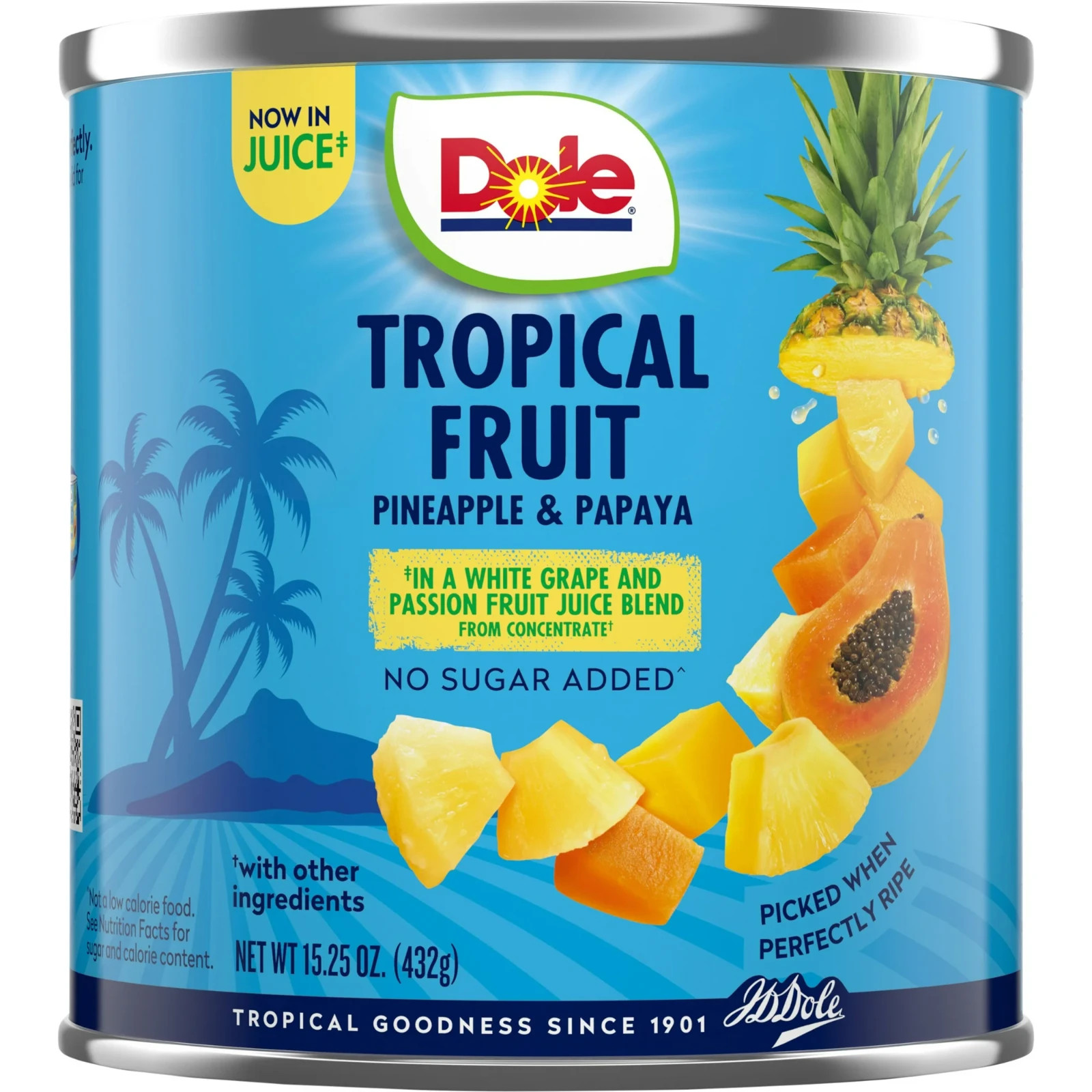 Dole Tropical Fruit Chunks 15.25 oz (3 Pack) Pineapple Papaya No Sugar Added