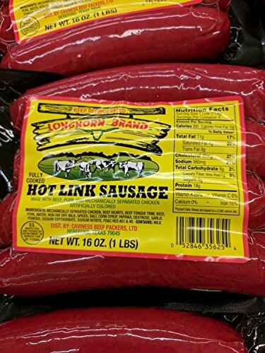 Longhorn Hot Links Sausage 16 Oz (4 Pack)