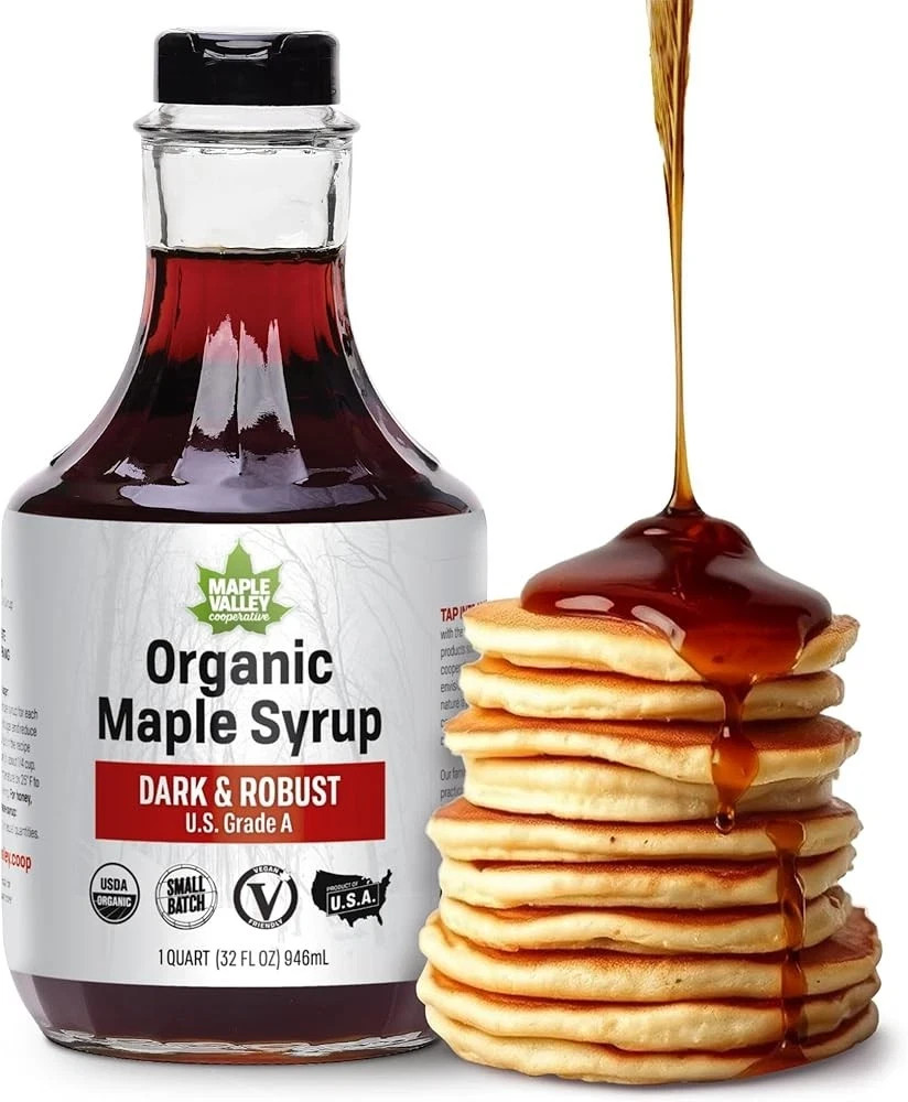 Maple Valley Organic Pure Maple Syrup, Dark & Robust Better Than Pancake Syrup