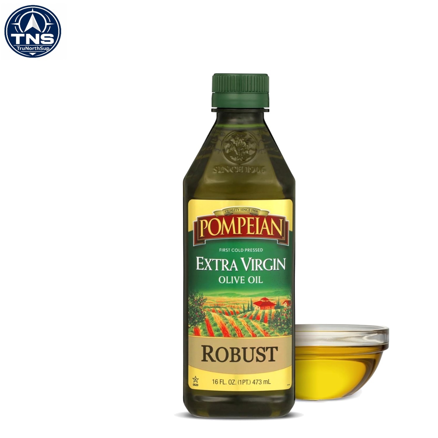 Imported 16 Fl Oz Robust Extra Virgin Olive Oil, Gluten Free & Non-GMO Certified